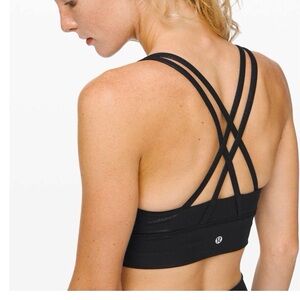 Lululemon Energy Bra Long Line *Foil Foil Print Black size 10 perfect condition
